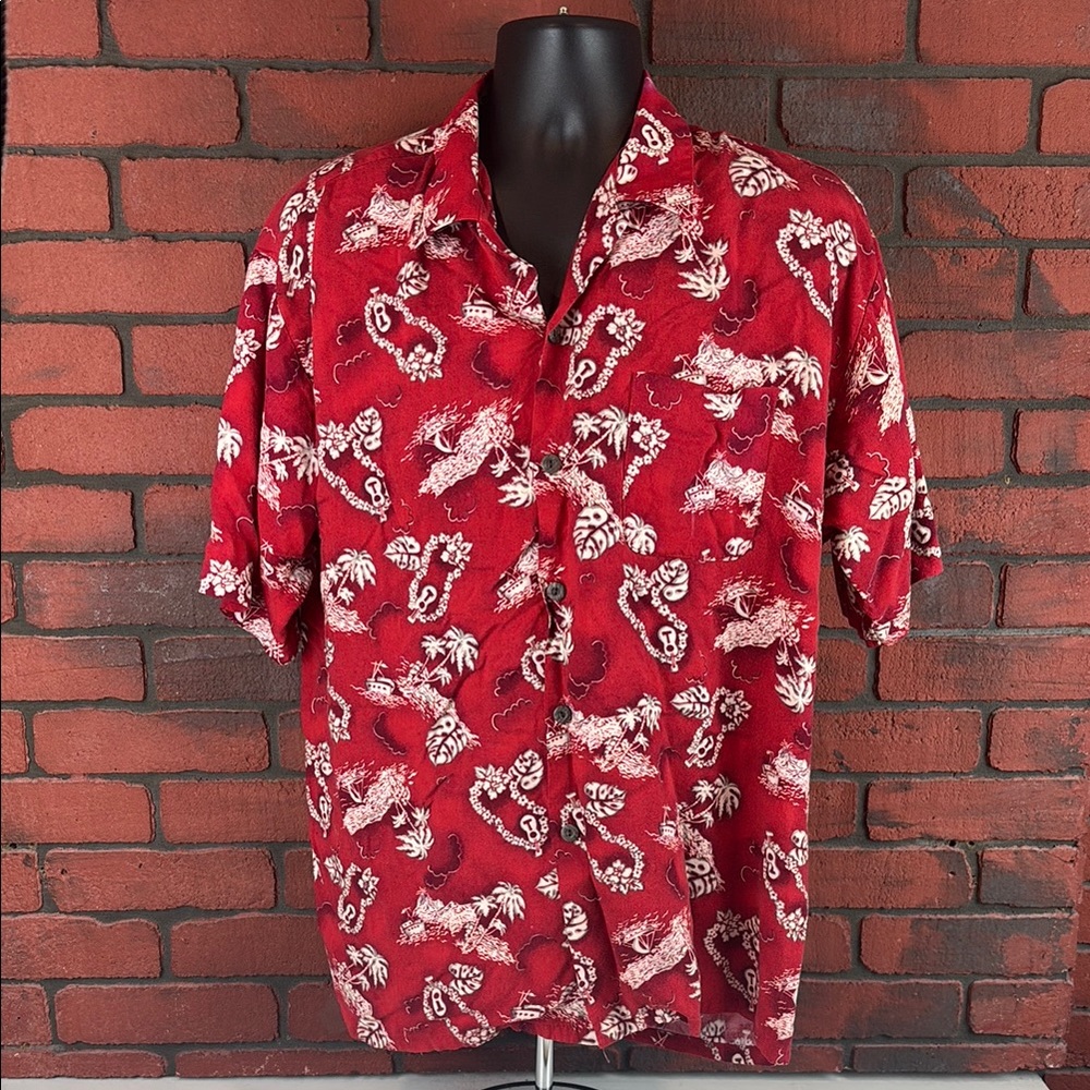 Ocean Current Shirt Mens XL Tropical Button‎ Down